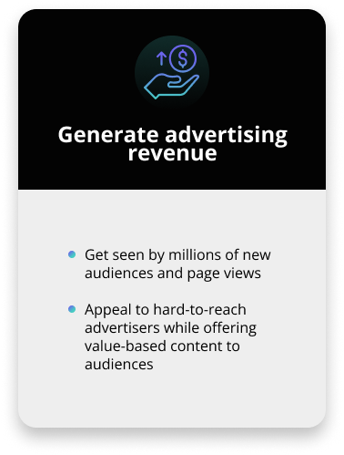 Generate ad revenue